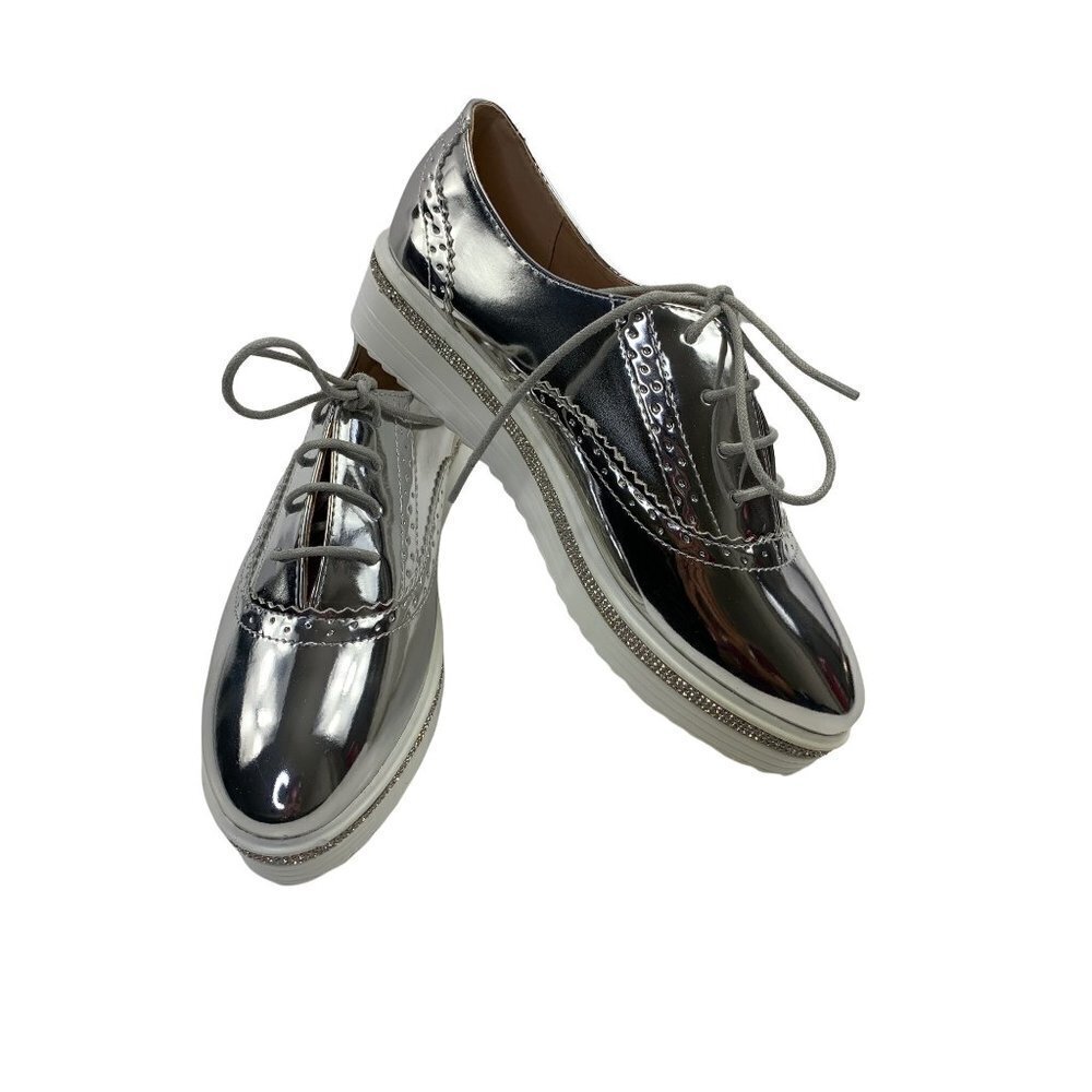 Italina Women's Silver Platform Shoes